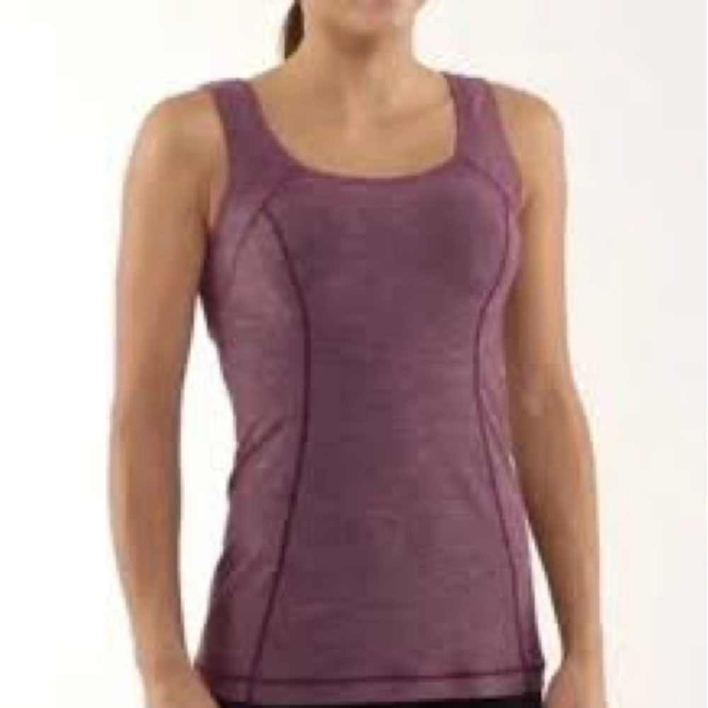 Lululemon Run Free Dash Ruffle Tank Heathered Plum - Size 10 - Picture 2 of 9